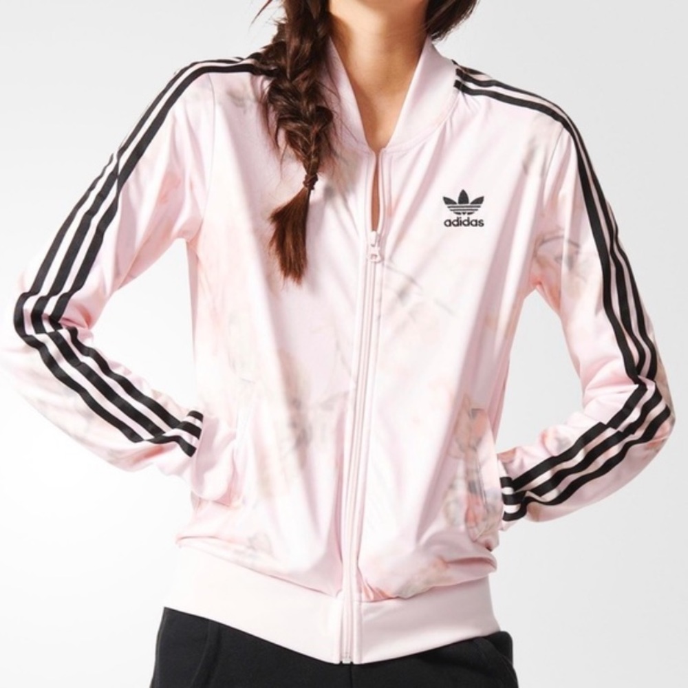 Adidas Original Pastel Rose Pink Track Jacket M
